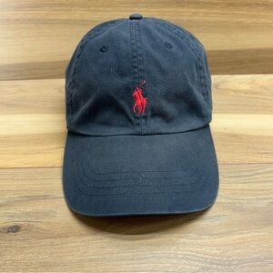 Polo by Ralph Lauren Navy Baseball Cap with Red Pony Logo